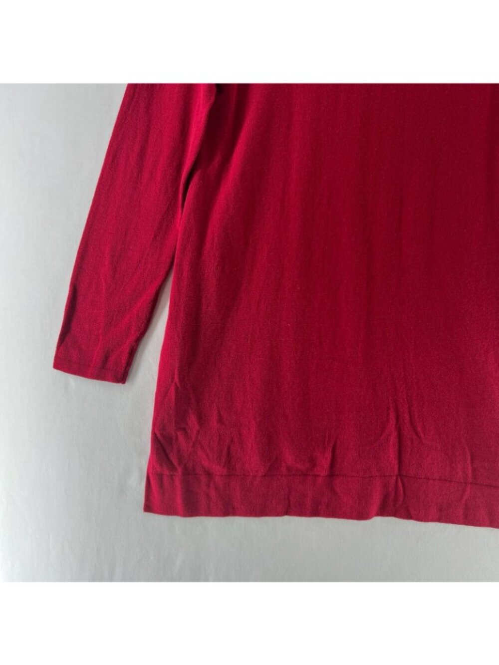 J.Jill Cowl Neck Tunic Sweater Womens XS Knit Long Sleeve Pullover High Low Red - Picture 11 of 13